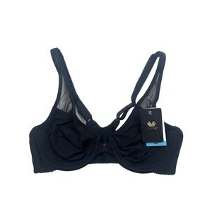 NWT Body by Wacoal Racerback Underwire Front Closure Bra Black Mesh Size 34C New